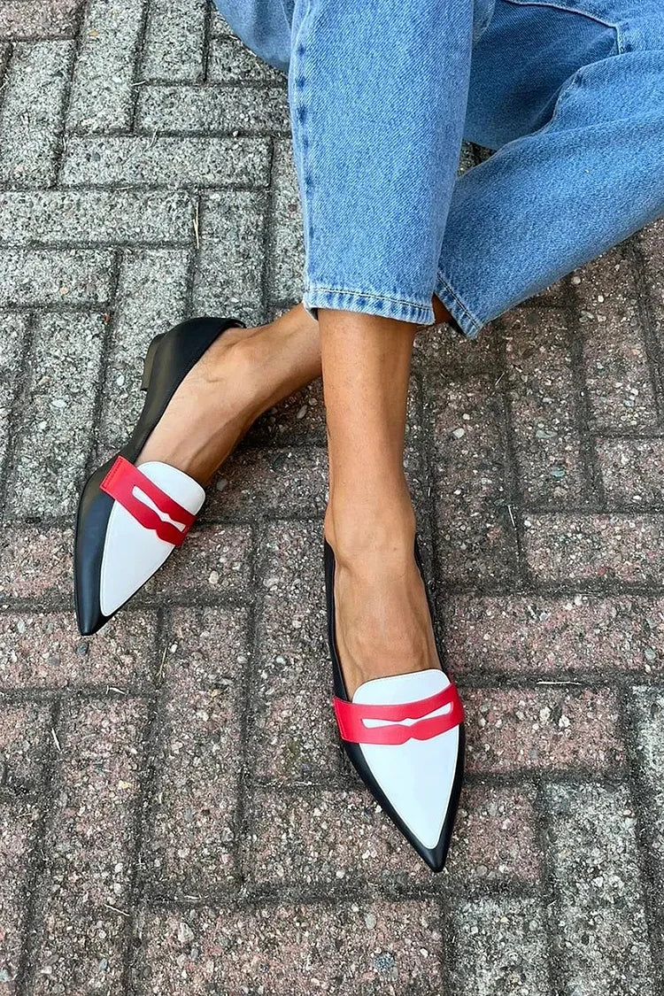 Dahlia | Two-Tone Pointed Slippers