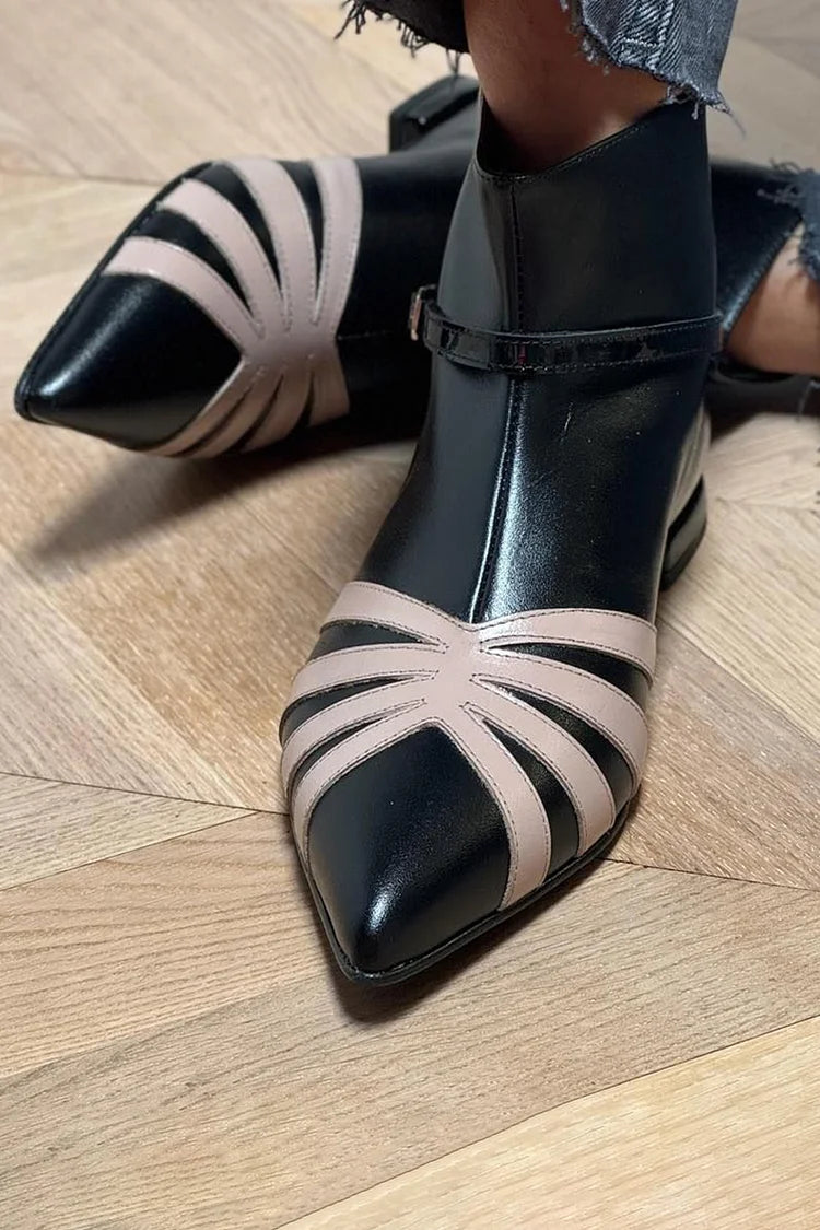 Celia | Geometric Pointed Ankle Boot