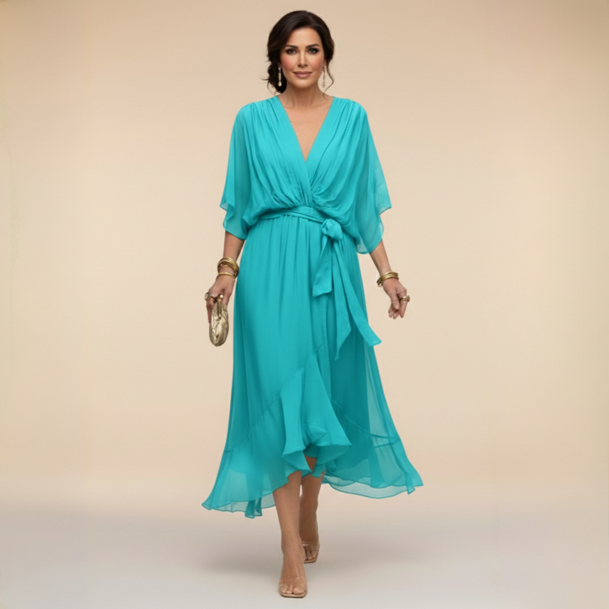 Arabella | Flowing V-Neck Silhouette Dress
