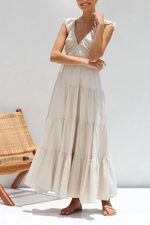 Marina | V-Neck Ruffle Maxi Dress