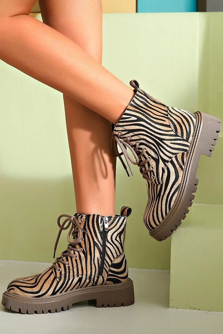 Blythe | Zebra Print Ankle Boots