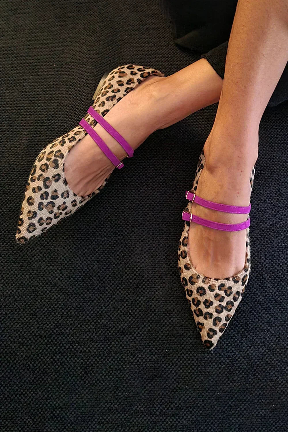Alicia | Leopard-Printed Strap Flats
