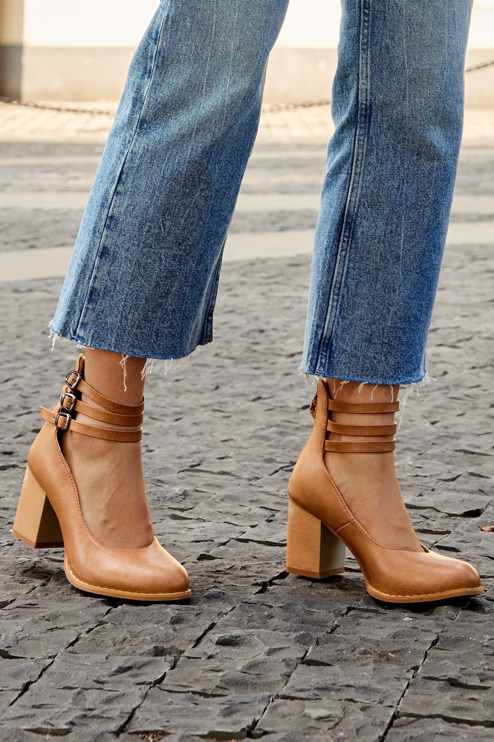 Aria | Elegant Triple Buckle Heels