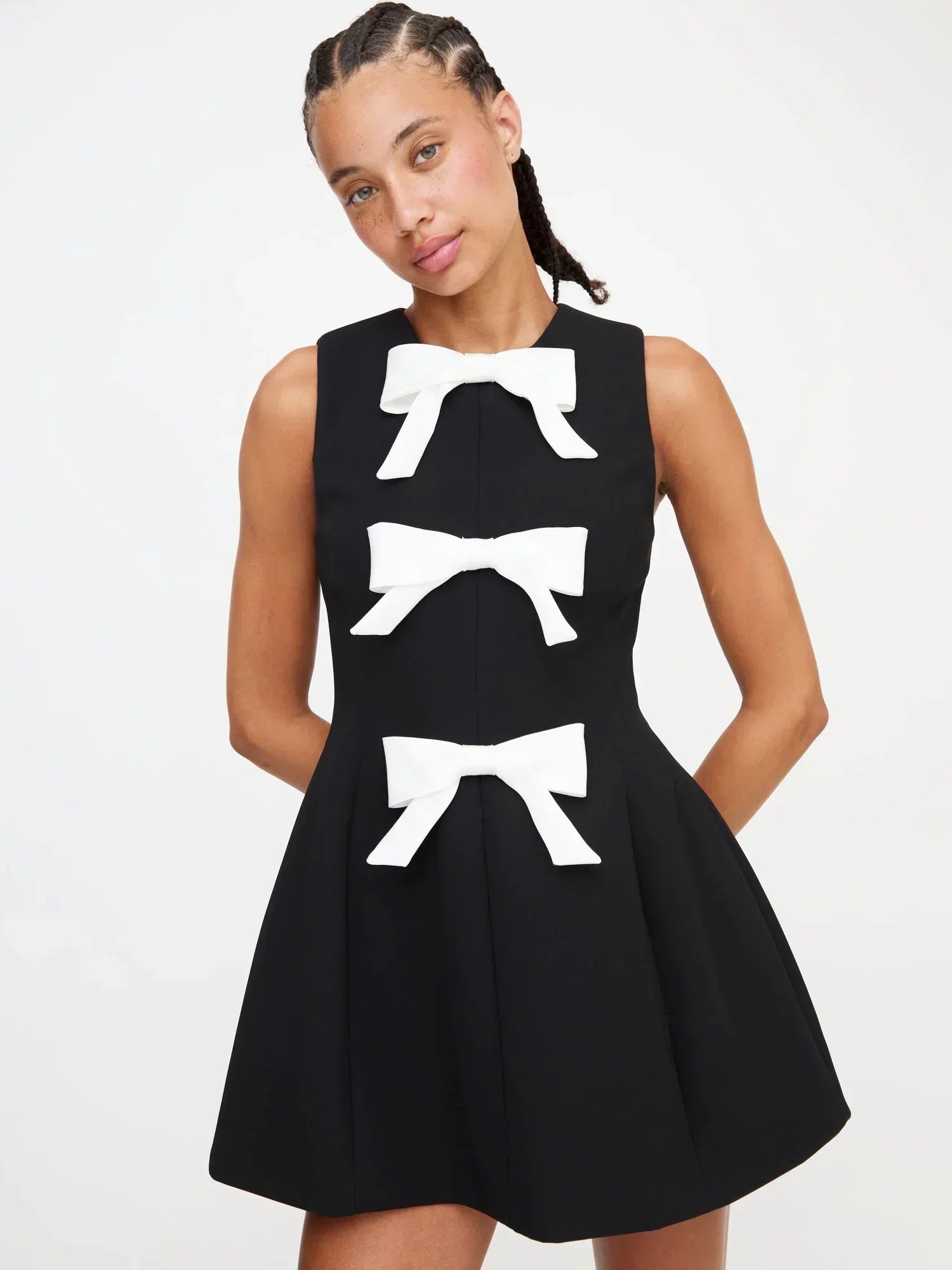 Daphne | Front-Bow Detail Mini Dress