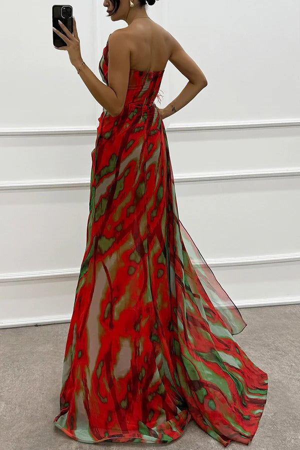 Liora | Off-Shoulder Silk Maxi Dress