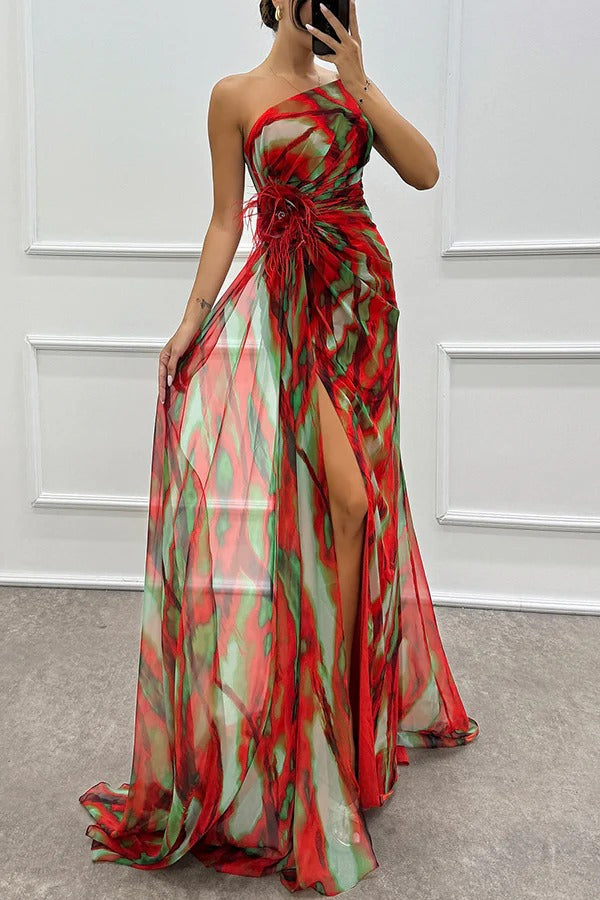 Liora | Off-Shoulder Silk Maxi Dress
