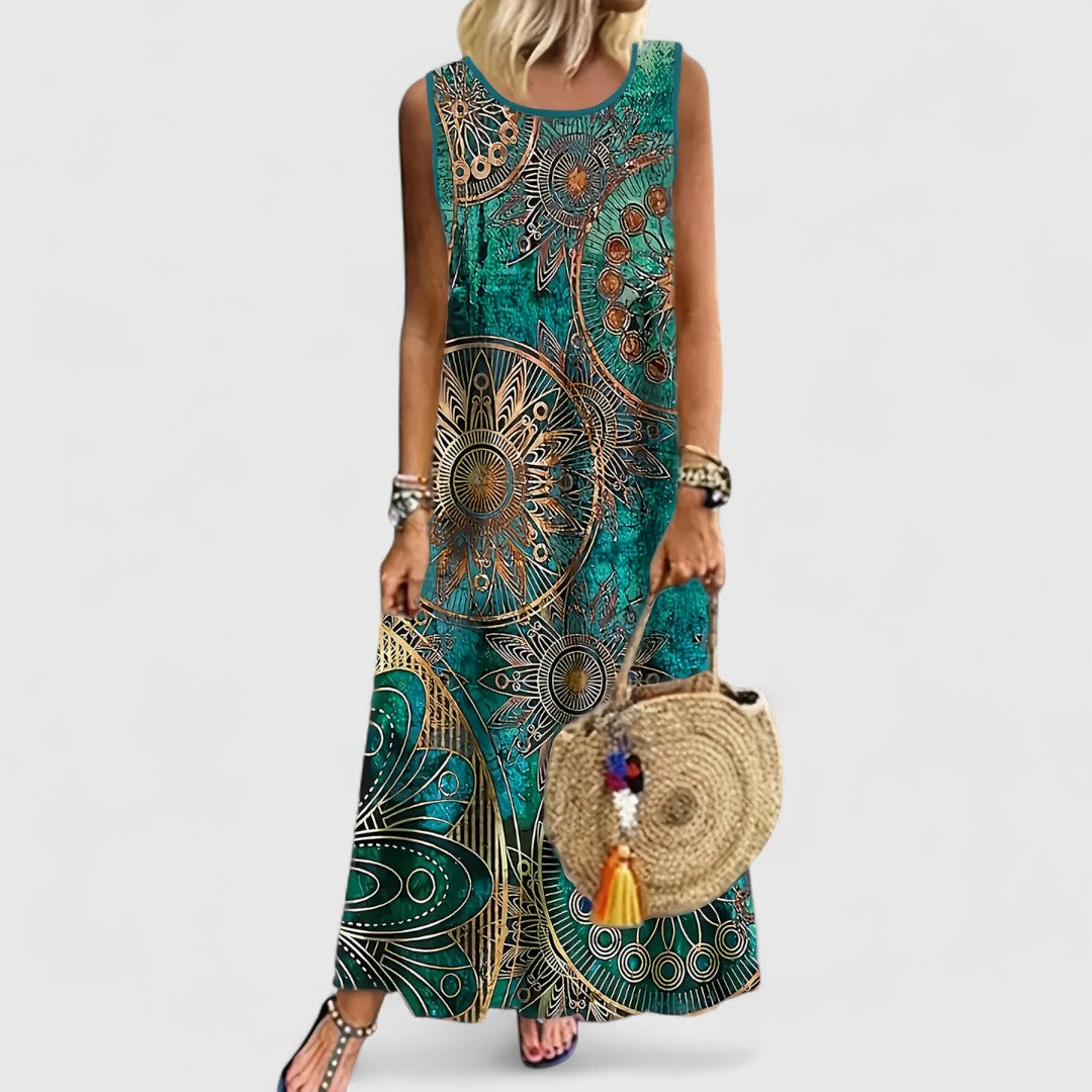 Freya | Sleeveless Printed Maxi Dress