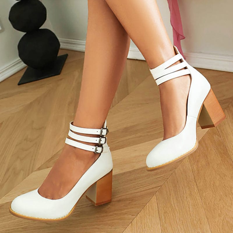 Aria | Elegant Triple Buckle Heels