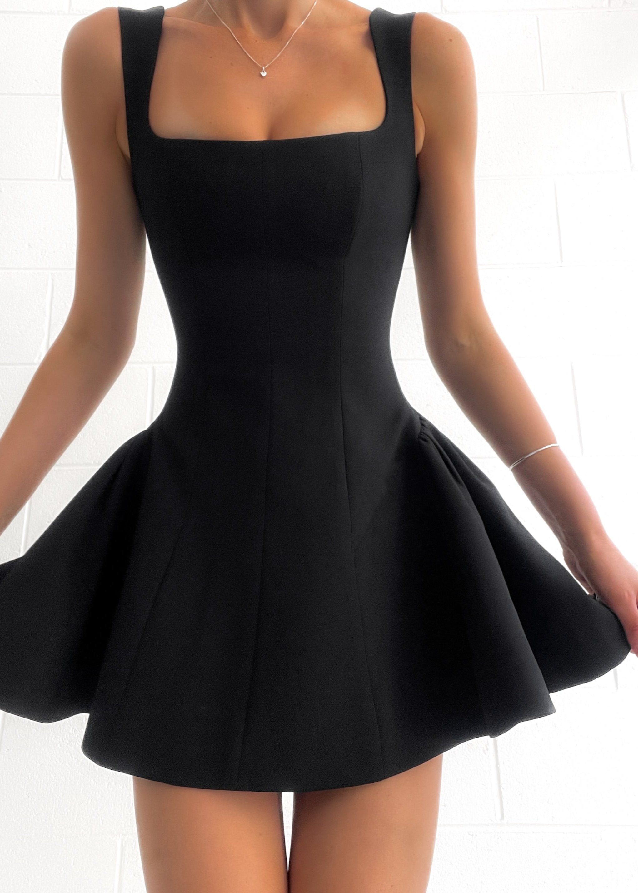 Charlotte | Solid Pleated Mini Dress