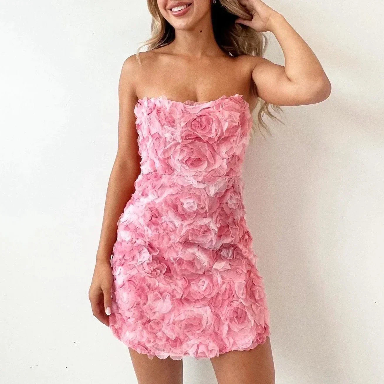 Isolde | Strapless Rose Gown