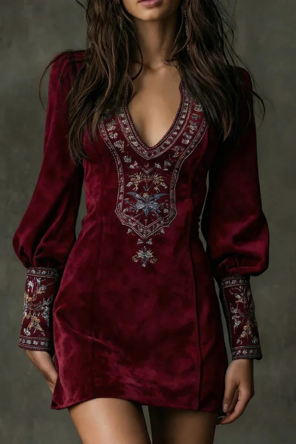 Eliranne – Embroidered detail – Boho mini dress