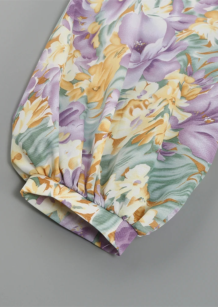 Dahlia | Elegantly Draped Floral Dress