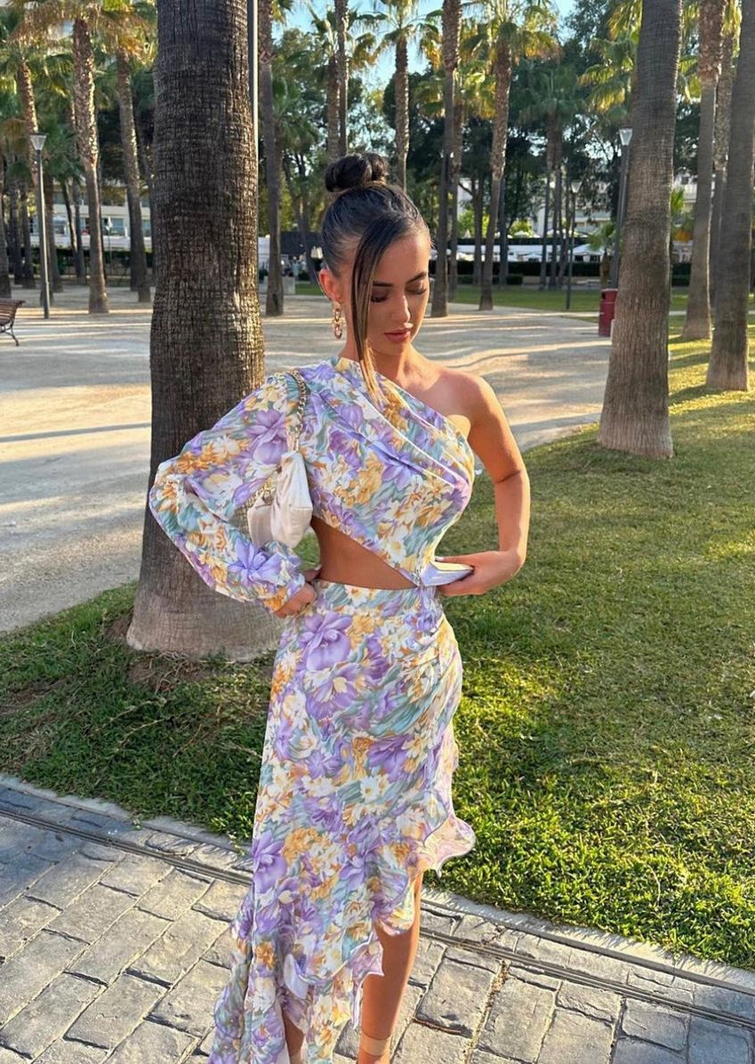 Dahlia | Elegantly Draped Floral Dress