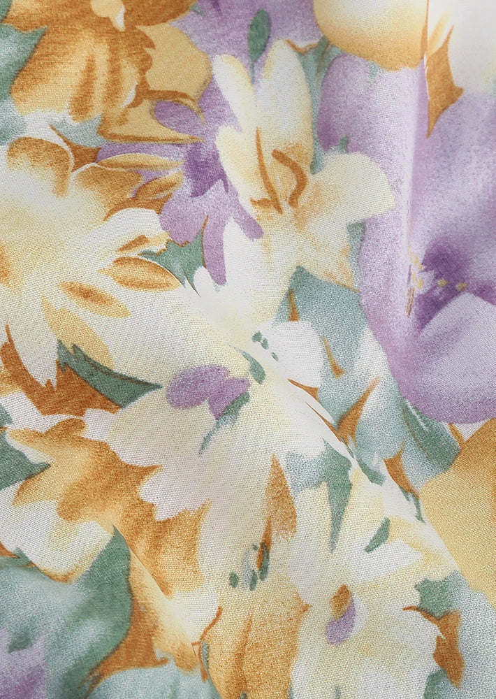 Dahlia | Elegantly Draped Floral Dress