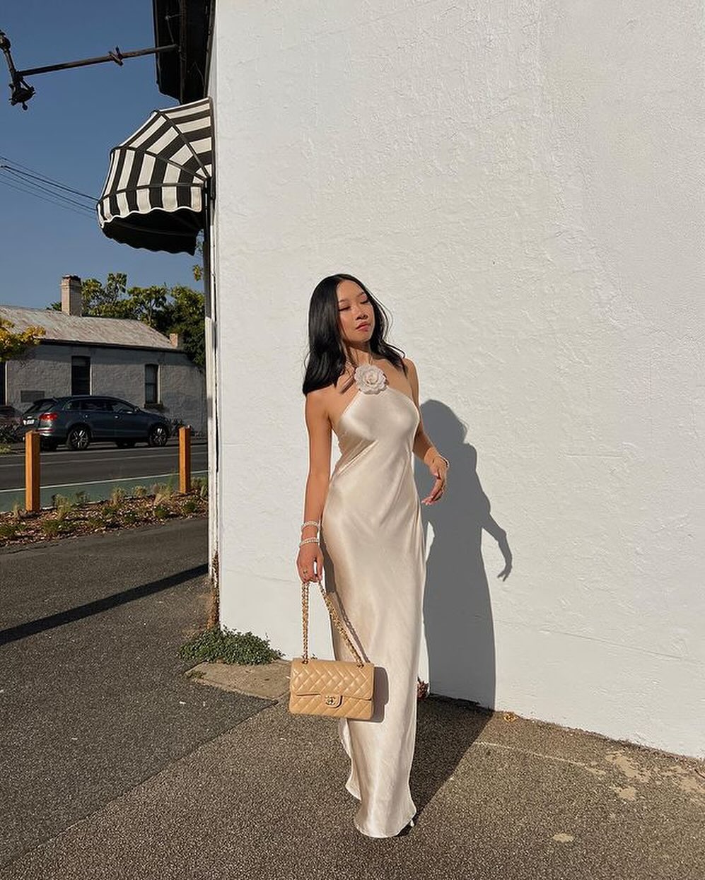 Elora | Satin Halterneck Maxi Dress
