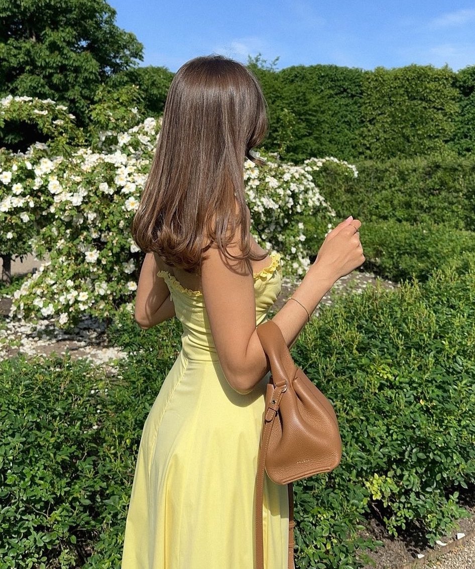 Lydia | Lemon Corset Midi Dress