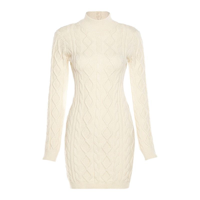 Elara | Knitted Mini Dress with Back Detail