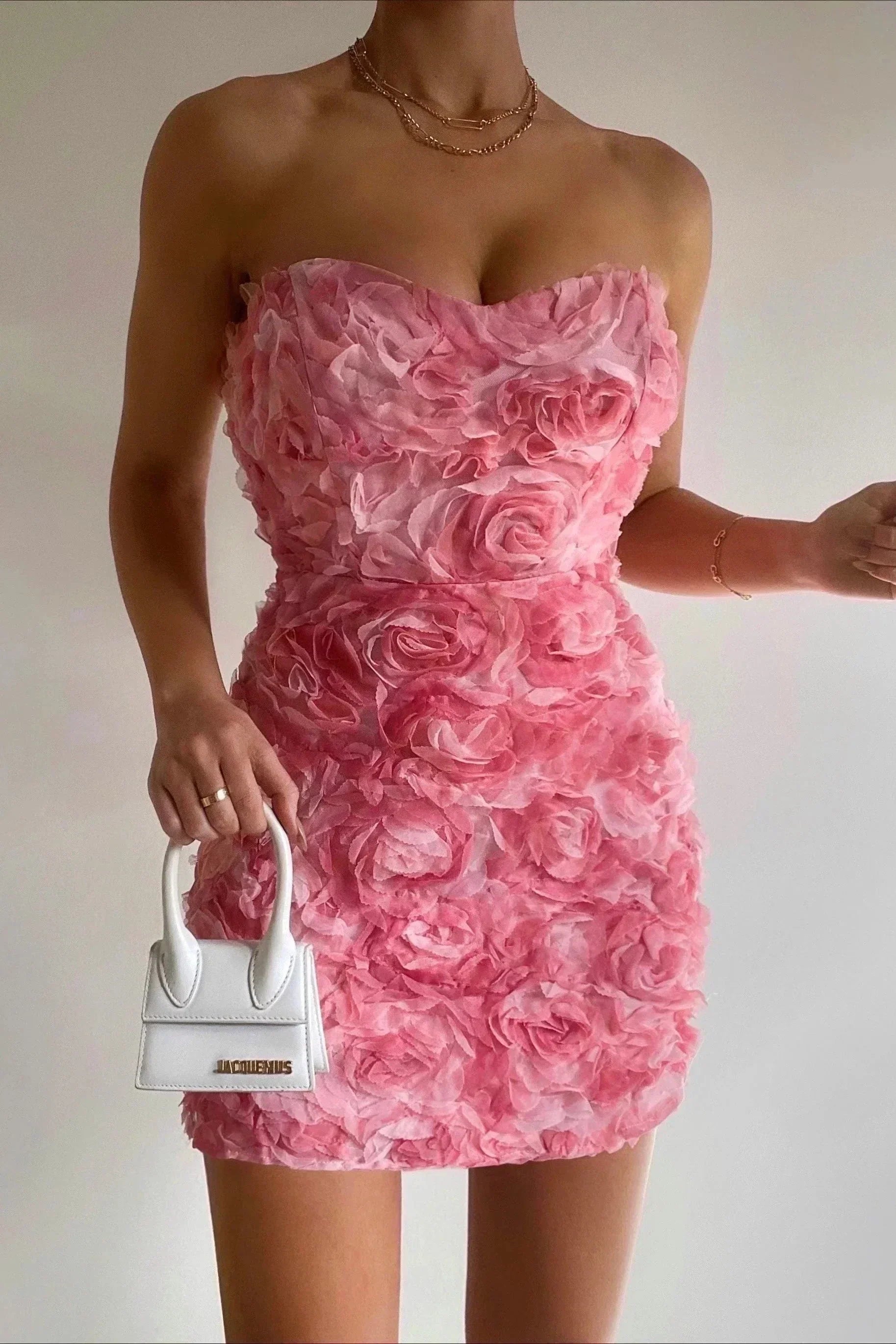 Isolde | Strapless Rose Gown