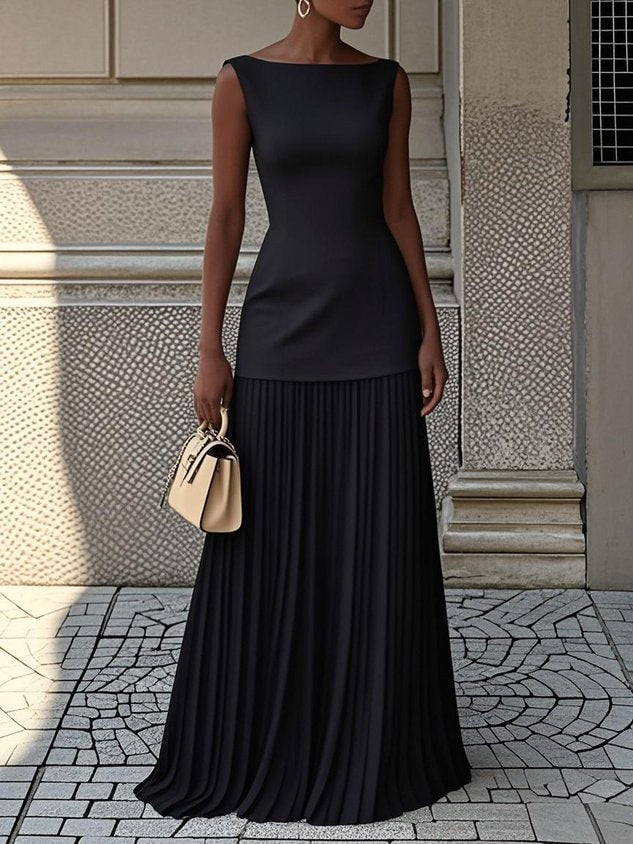 Selene | Elegant Pleated Maxi Dress
