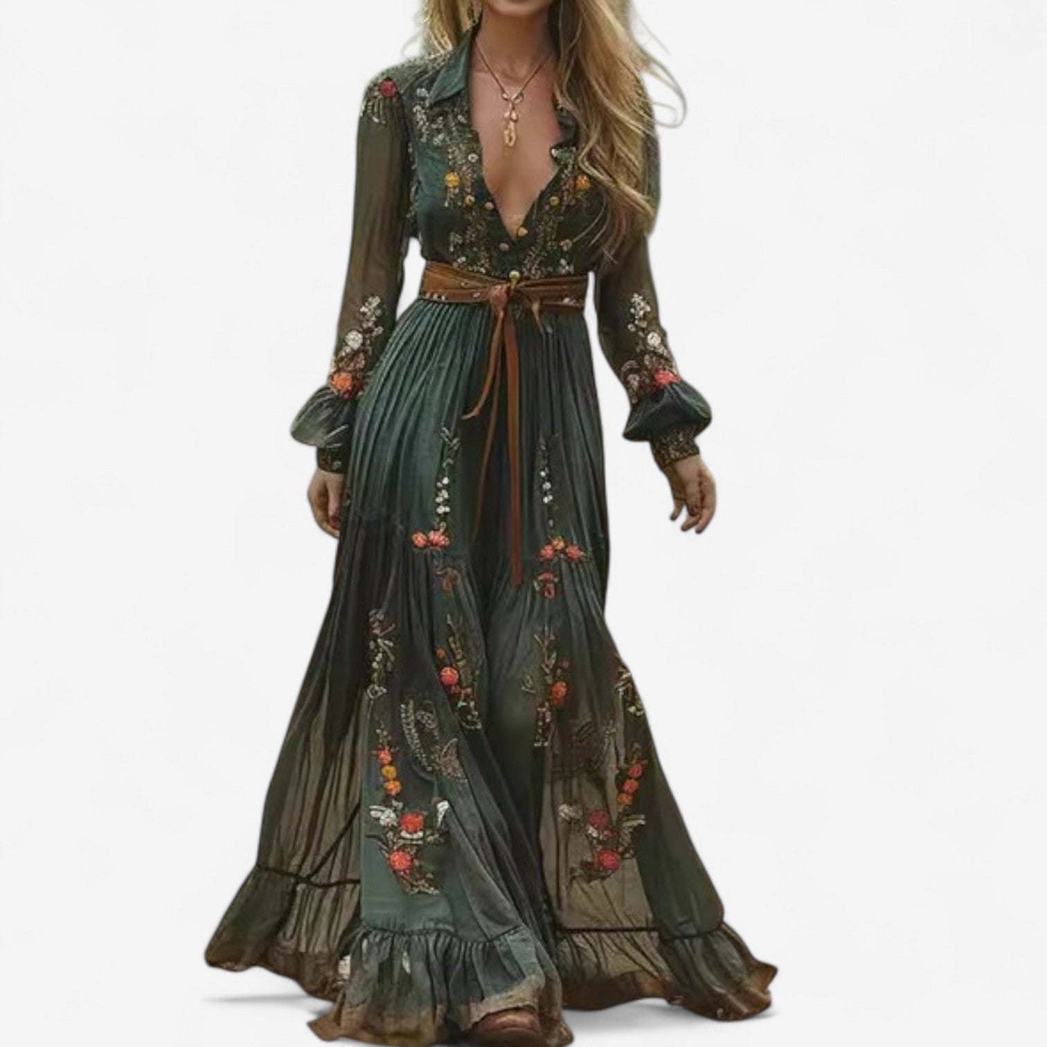 Rachael | Embroidered Maxi Gown