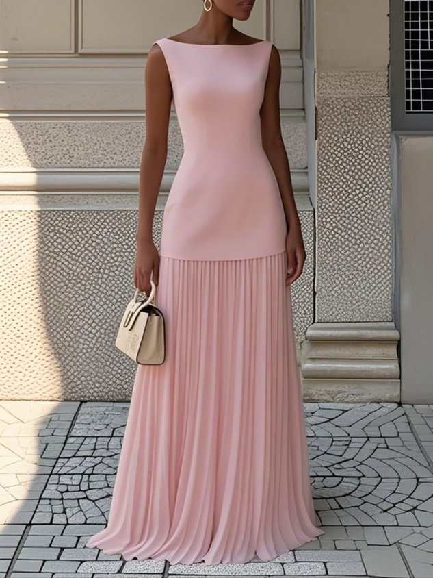 Selene | Elegant Pleated Maxi Dress