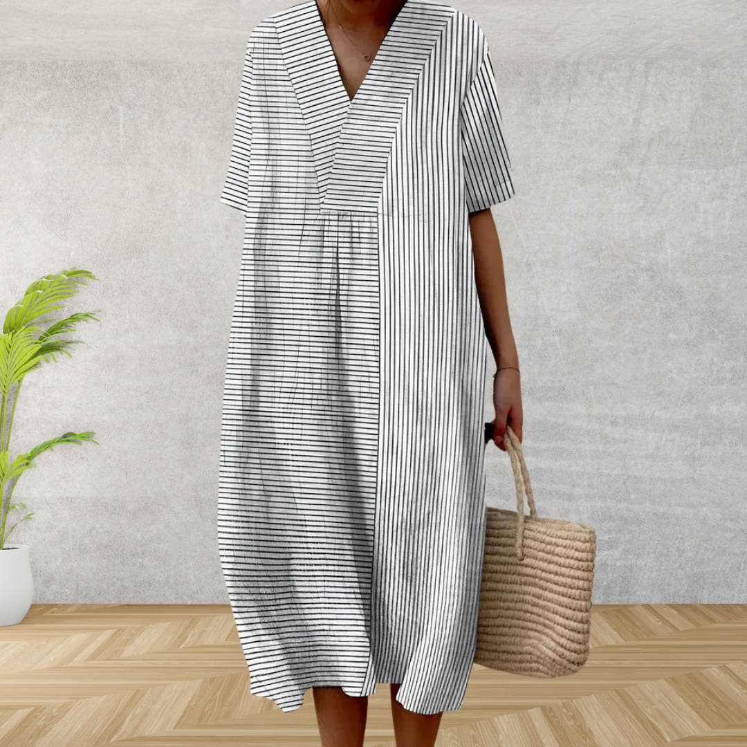 Lana | Geometric Silk Summer Dress