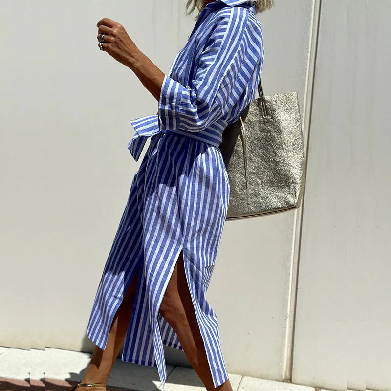 Vivia | Classic Striped Shirt Dress
