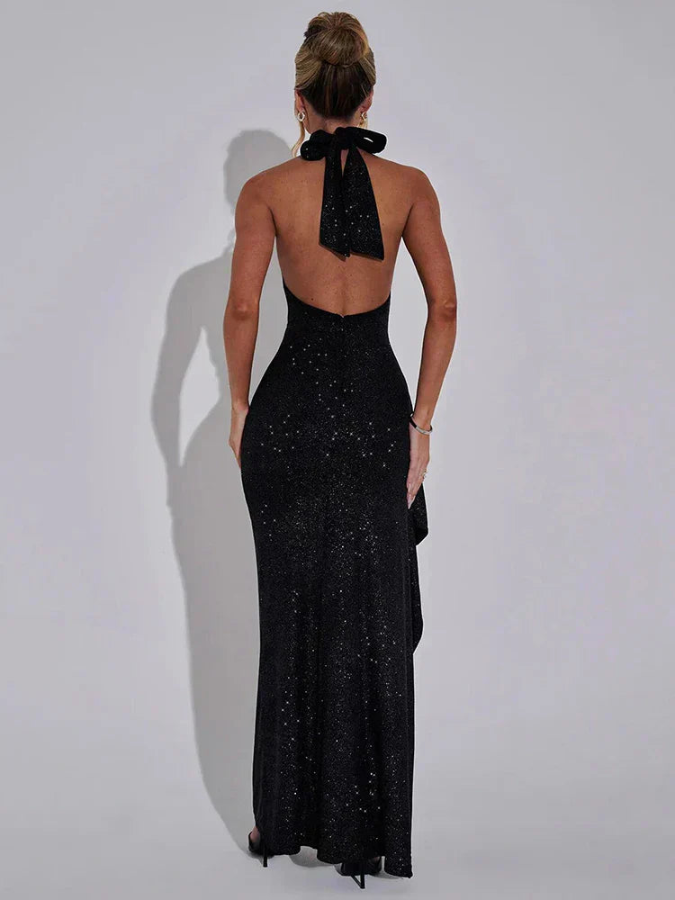 Cassia | Backless Silk Maxi Dress