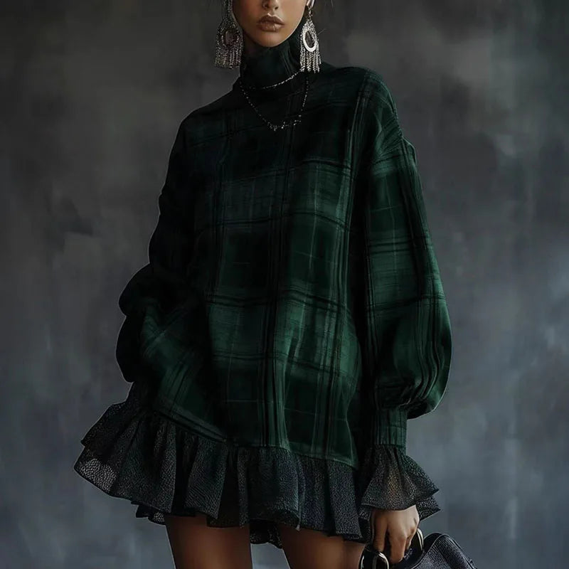 Eloise | Ruffled Turtleneck Dress