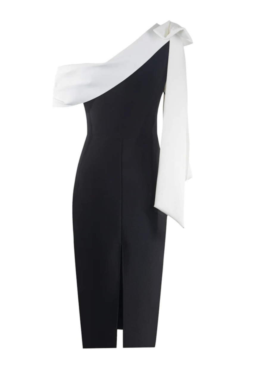 Anouk | One-Shoulder Bow Tie Midi Dress