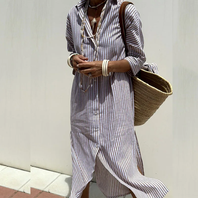Vivia | Classic Striped Shirt Dress