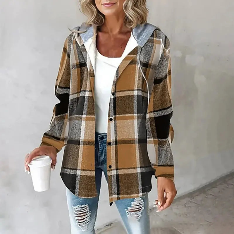 Seraphine | Checked Hooded Shacket