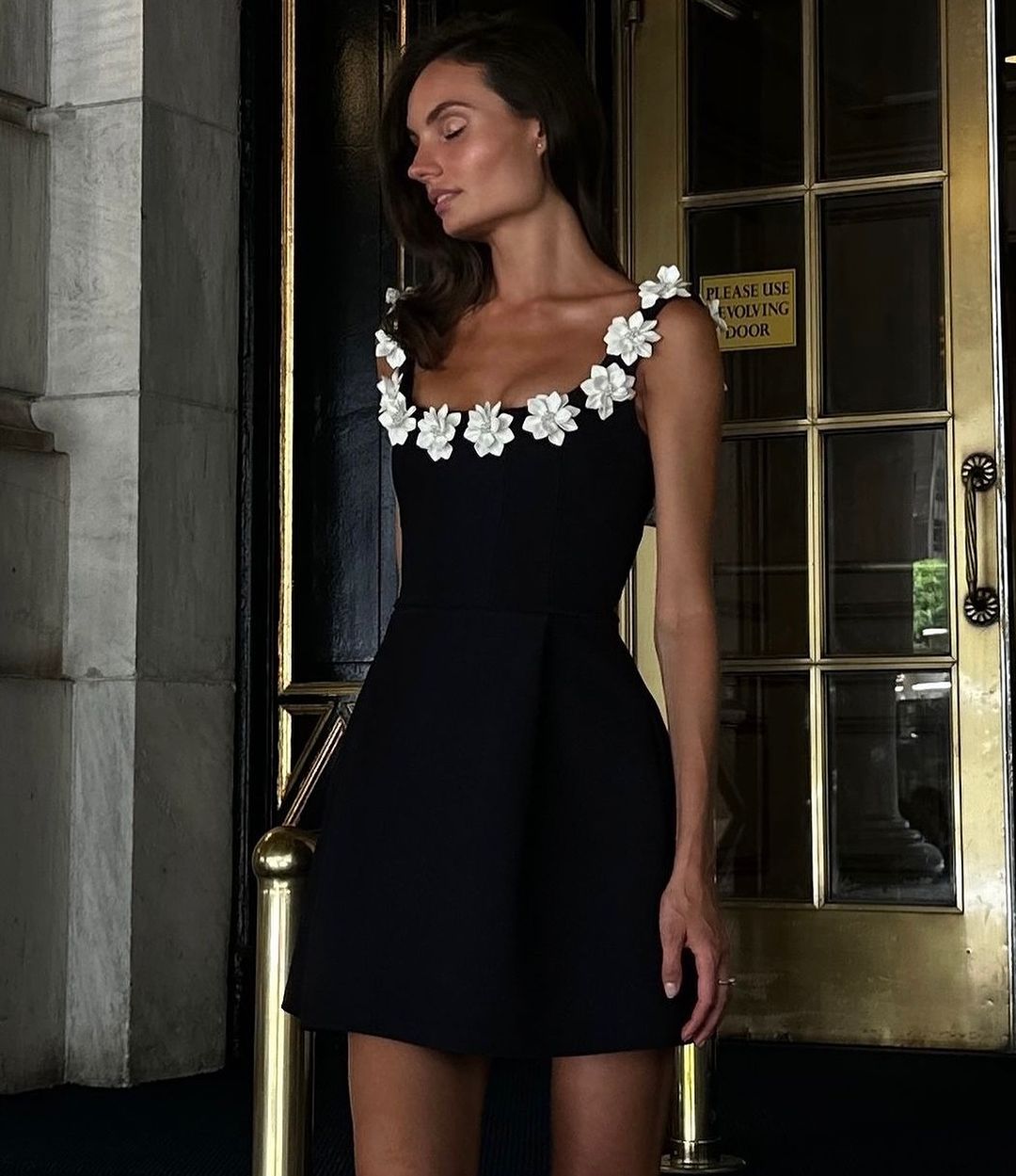 Elena | Floral Neckline Mini Dress