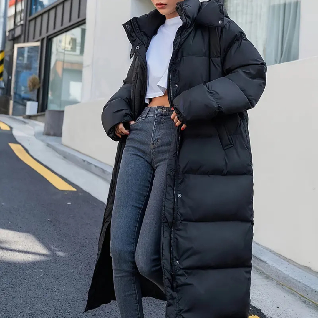 Livia | Long Quilted Jacket with High Collar