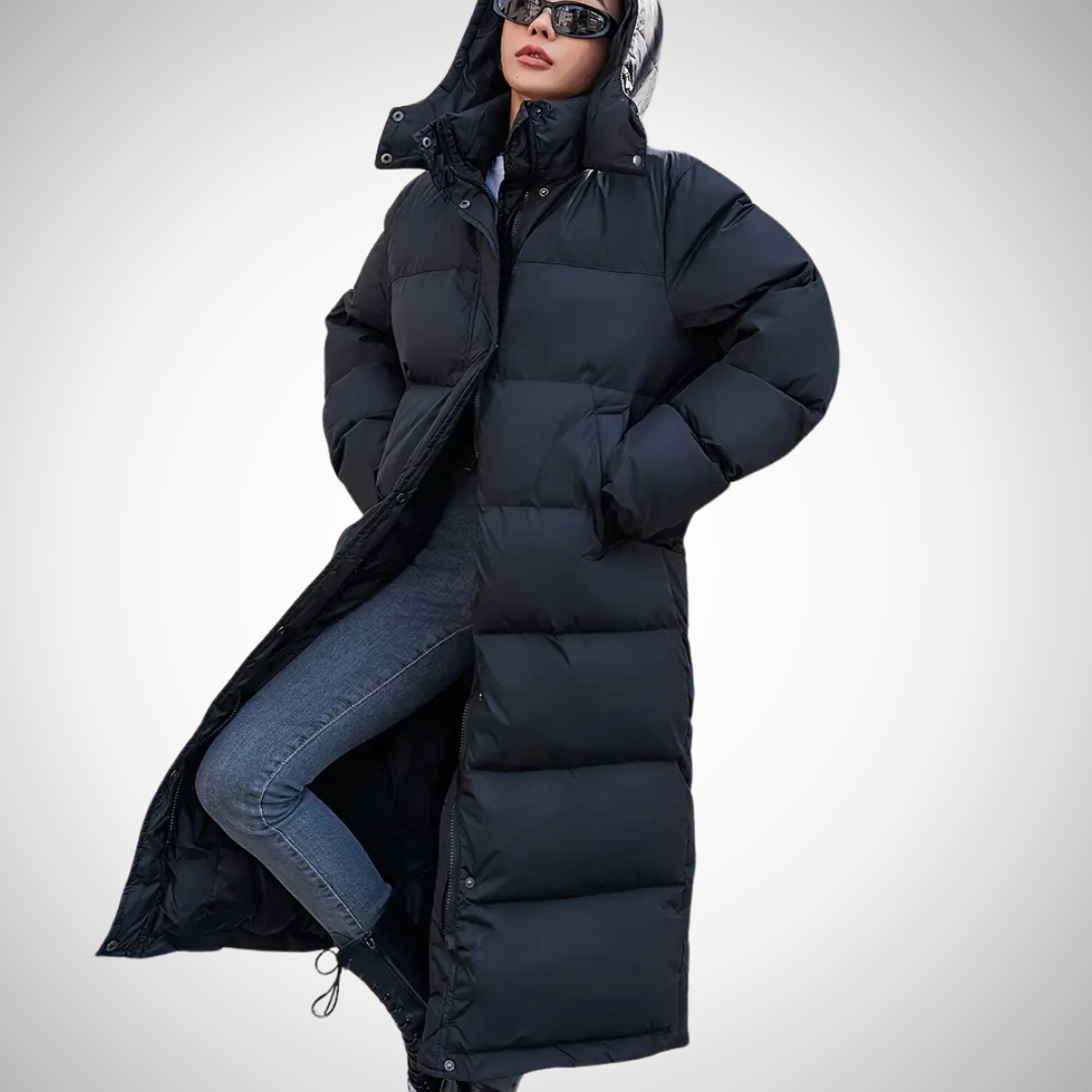 Livia | Long Quilted Jacket with High Collar