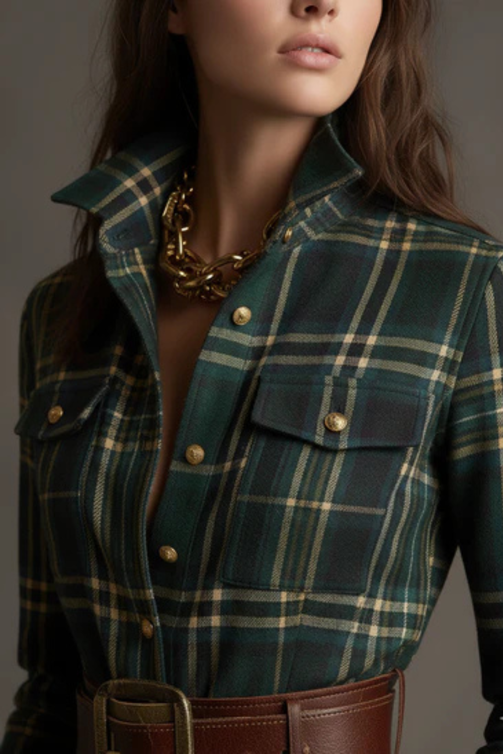 Velerine – Highland charm – Plaid maxi shirt dress