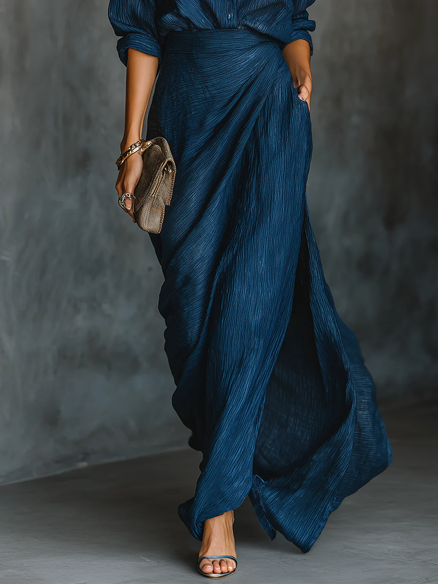 Selina | Elegant Draped Shirt Dress