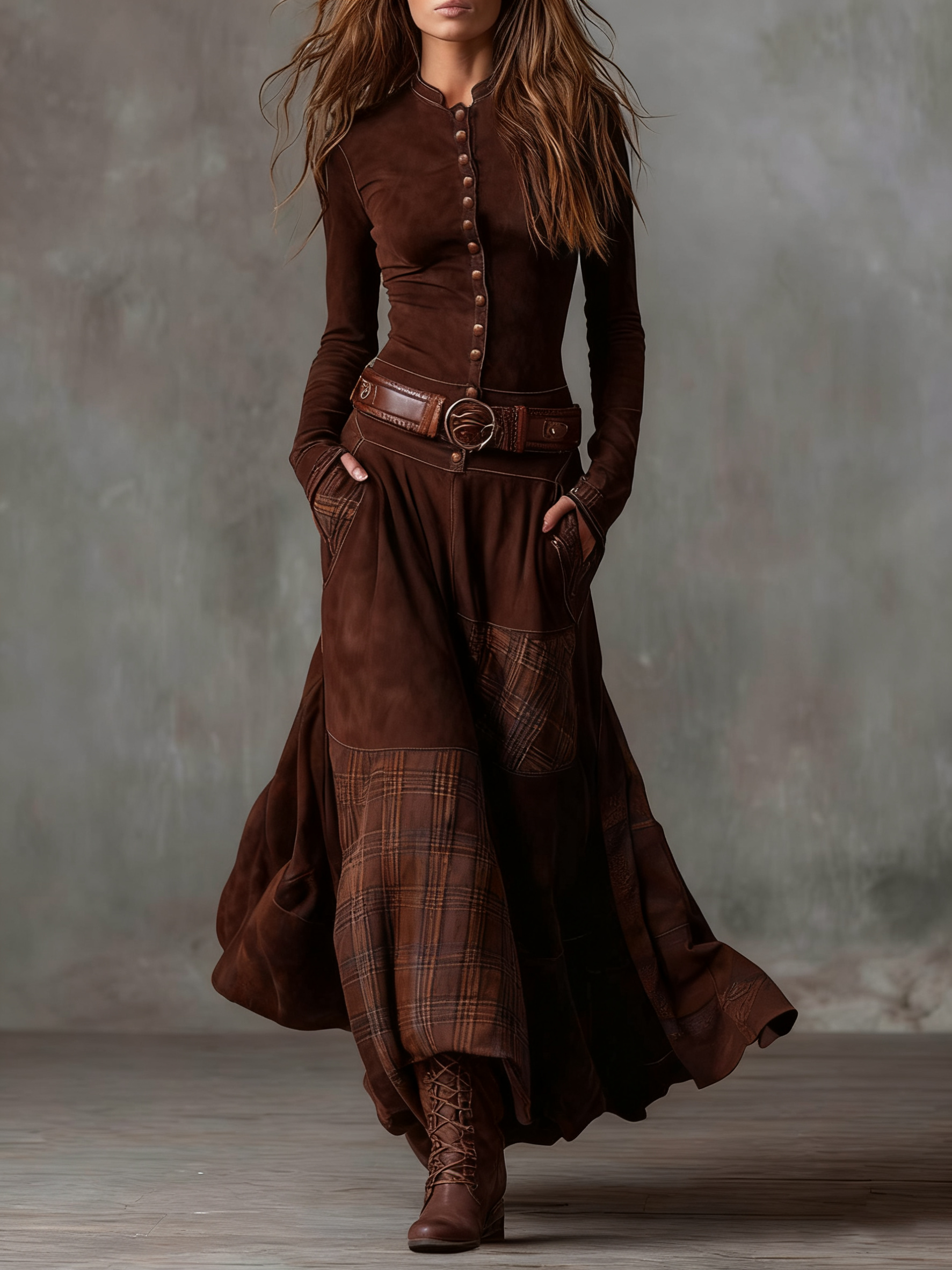 Mireille | Belted Suede Dress