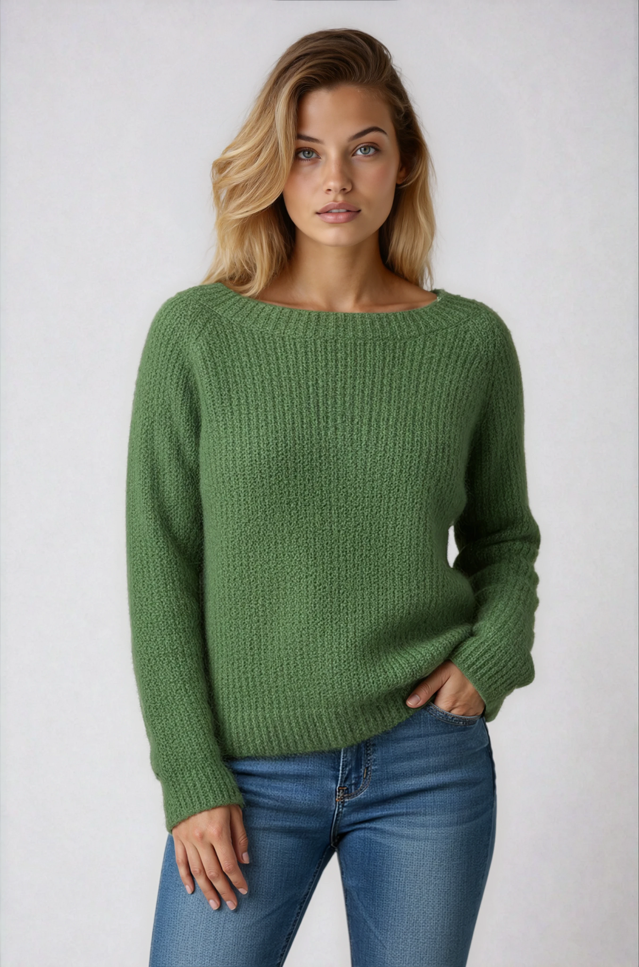 Amara | Sweater with Boat Neckline