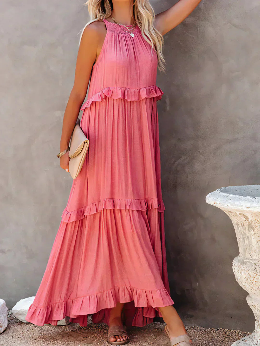 Lara | Halterneck Dress with Ruffles