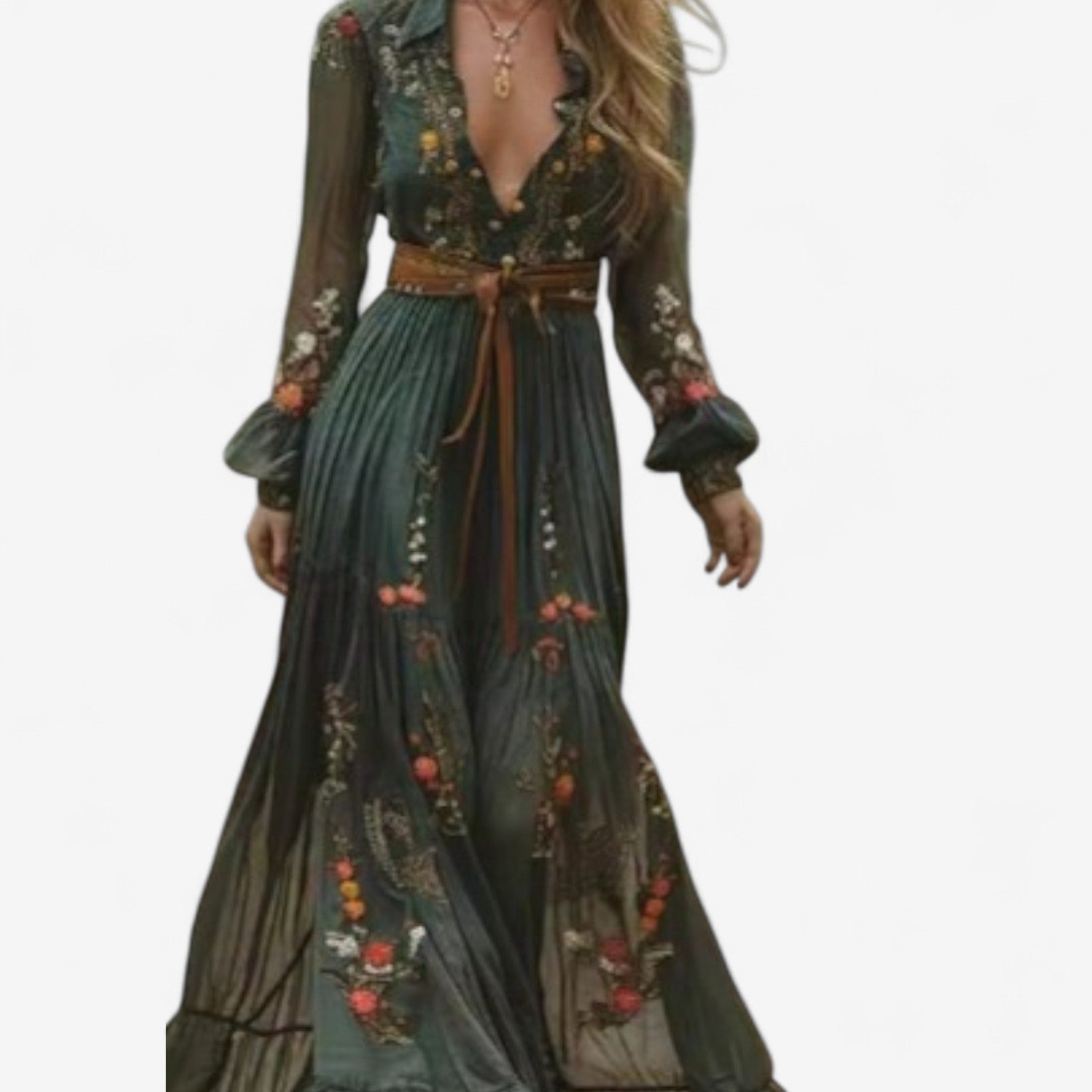 Rachael | Embroidered Maxi Gown