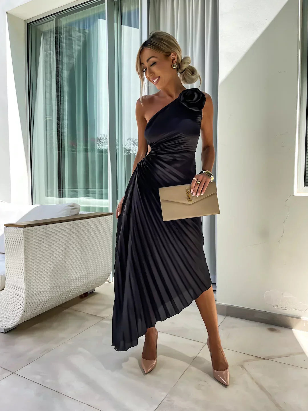 Dahlia | One-Shoulder Floral Dress