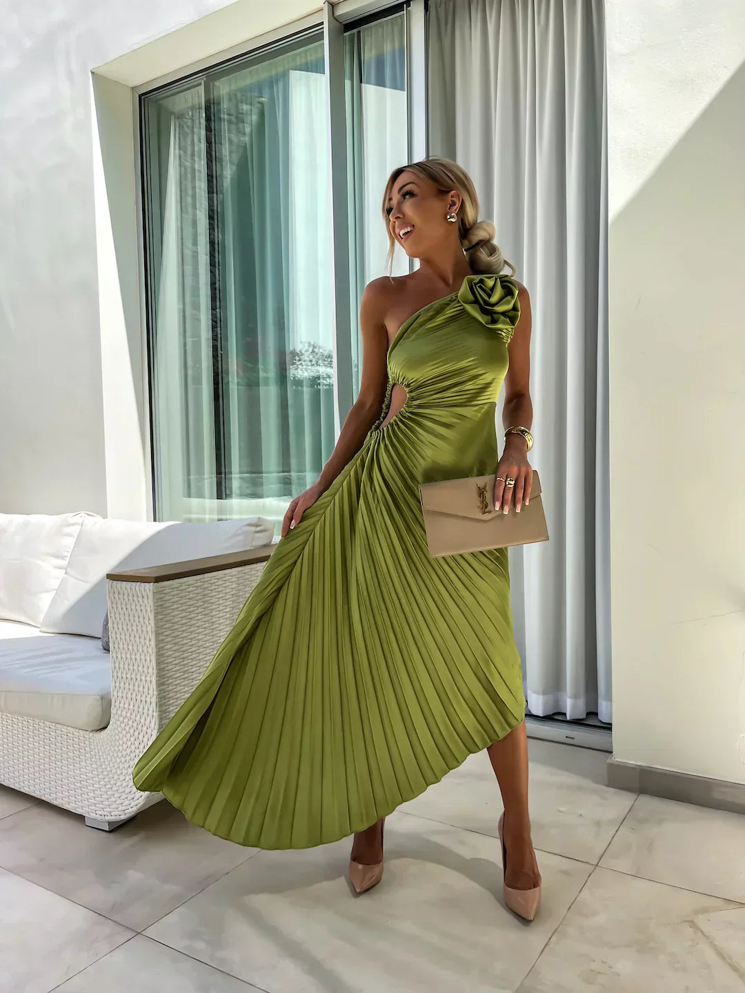 Dahlia | One-Shoulder Floral Dress