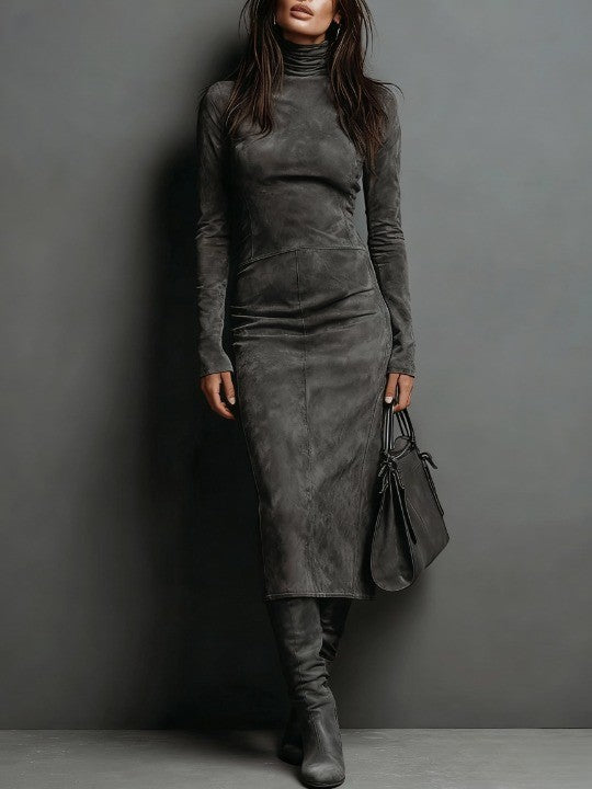 Eva | Luxe Suede Midi Dress