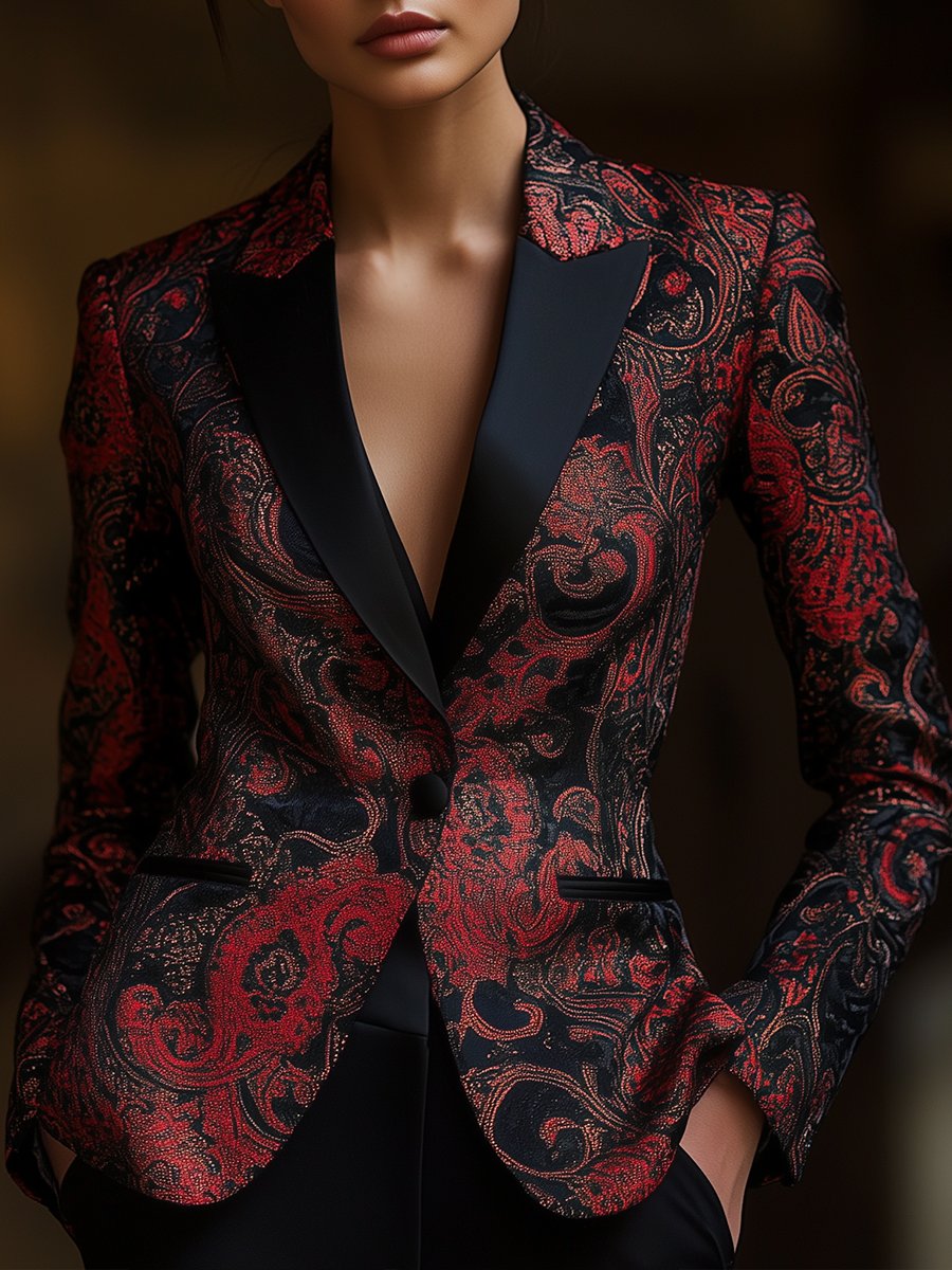 Seraphina | Satin Jacquard Blazer