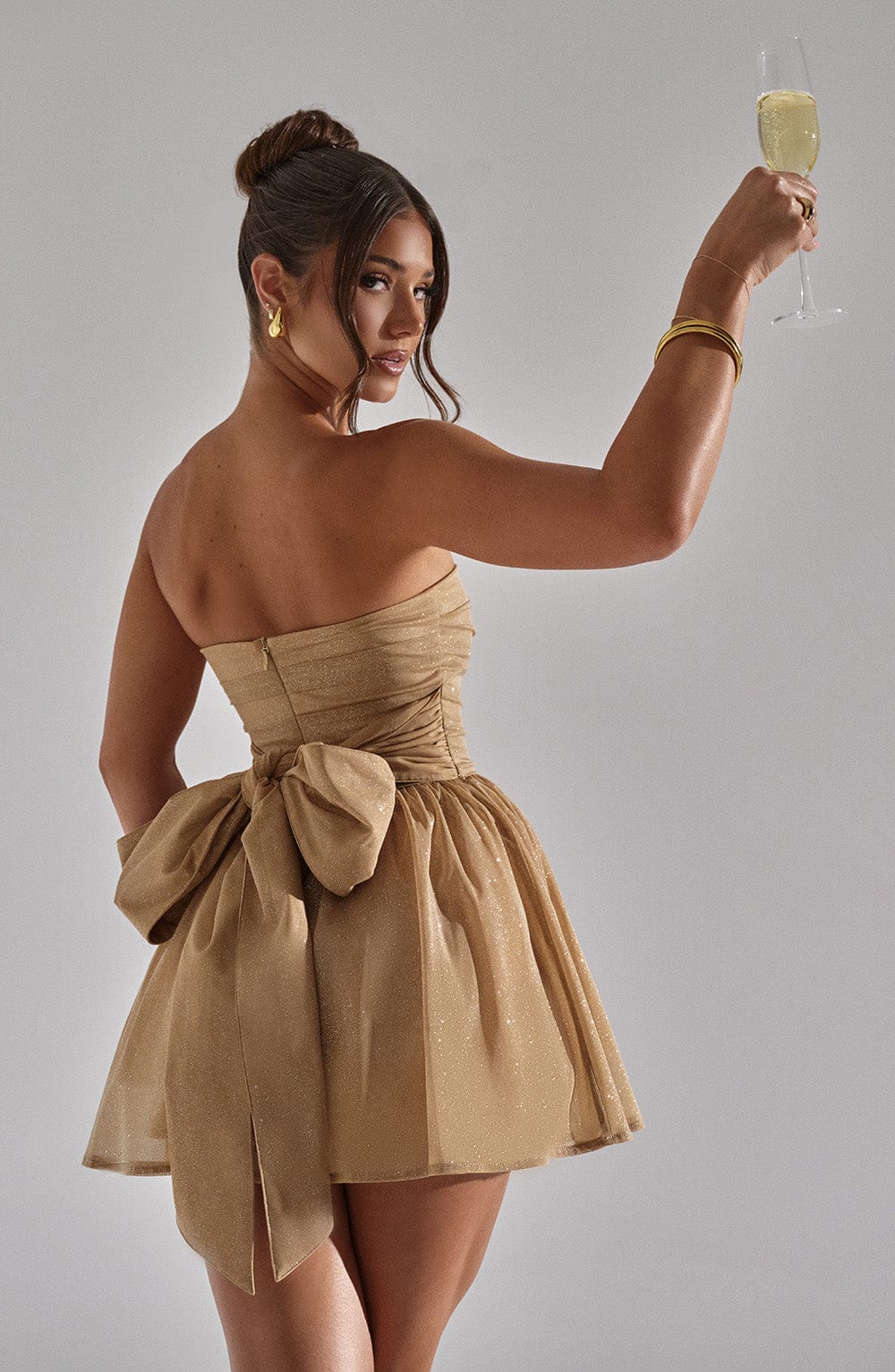 Elena | Strapless Sparkle Gown