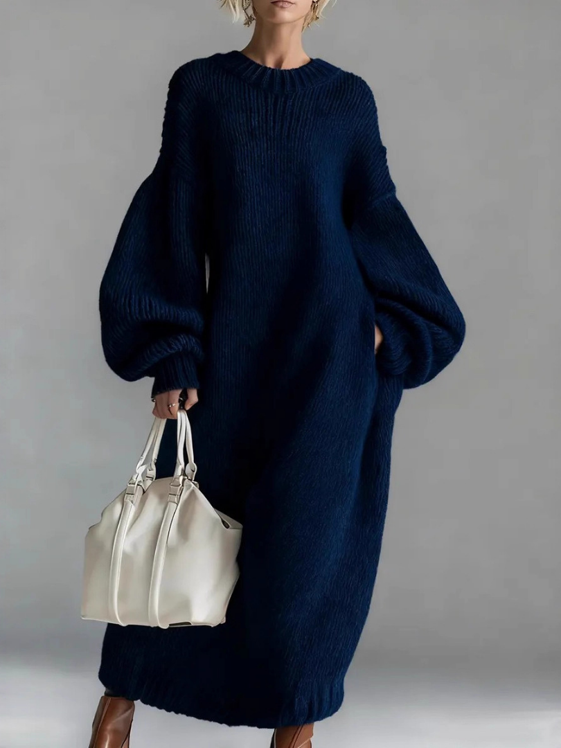 VALERIA – Oversized Knit Maxi Sweater Dress