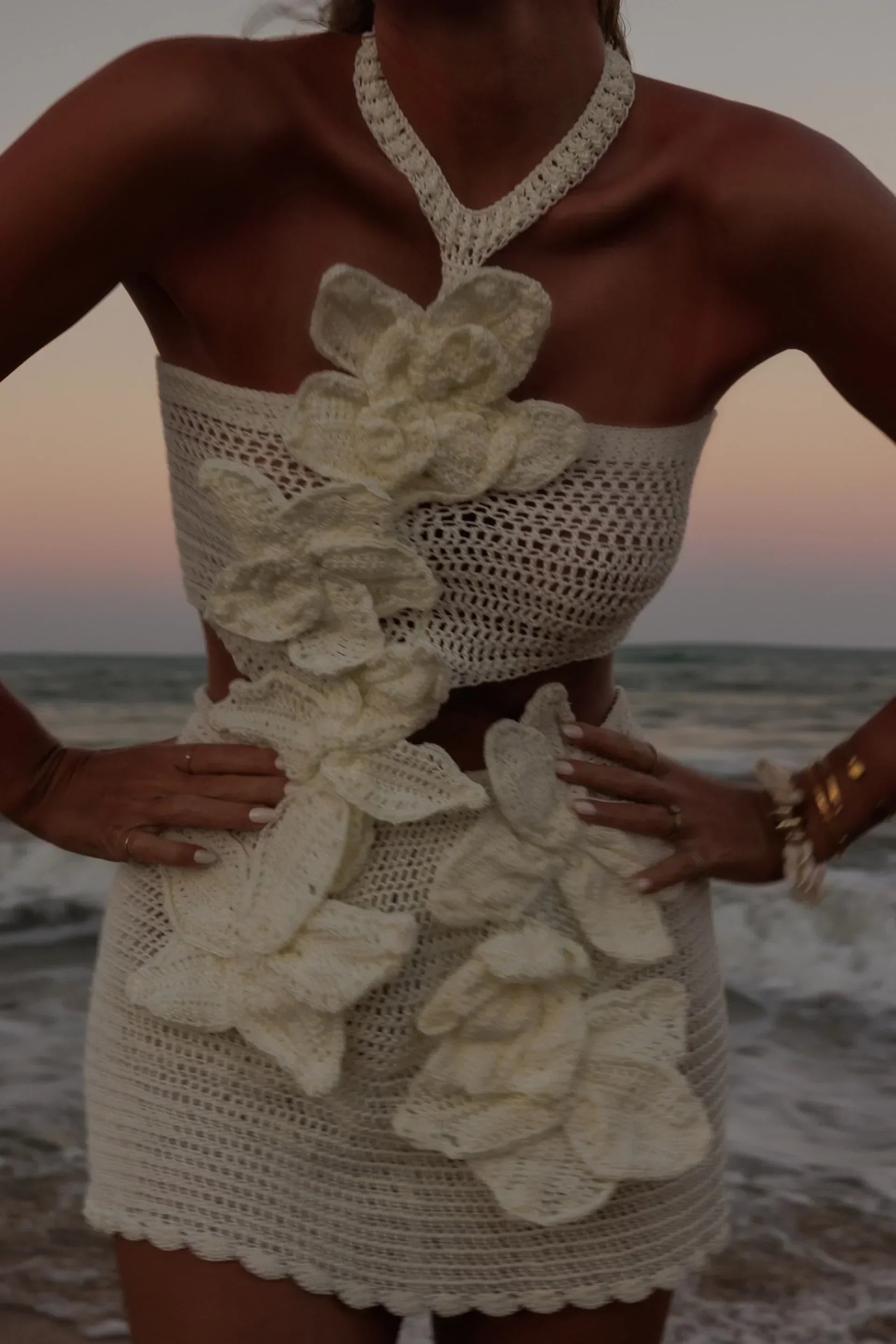 Lyra | Elegant Knit Floral Dress