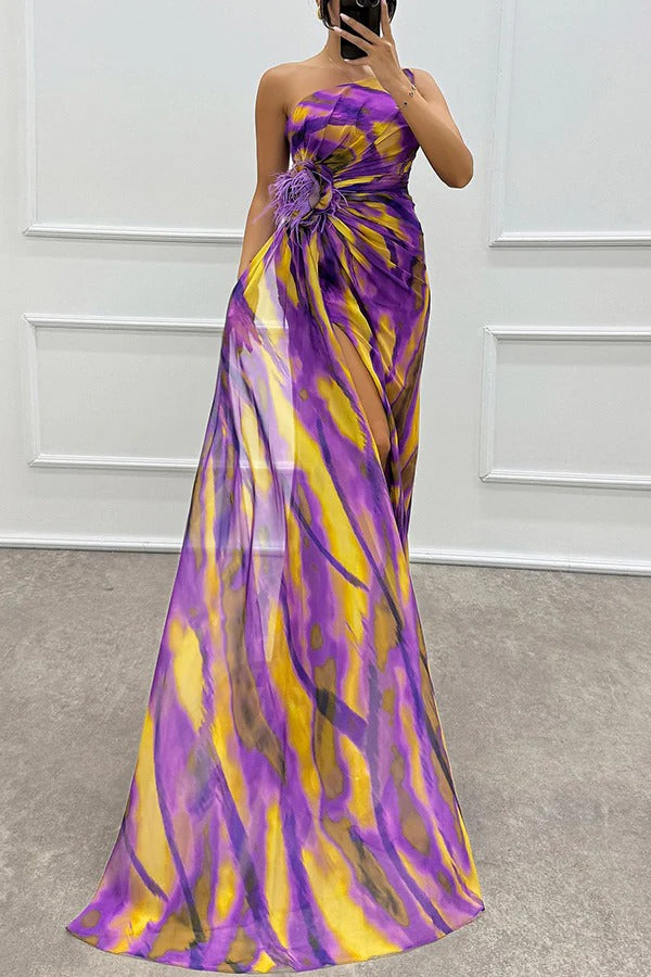 Liora | Off-Shoulder Silk Maxi Dress