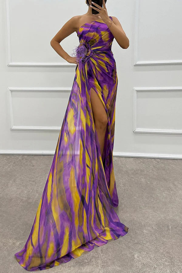 Liora | Off-Shoulder Silk Maxi Dress
